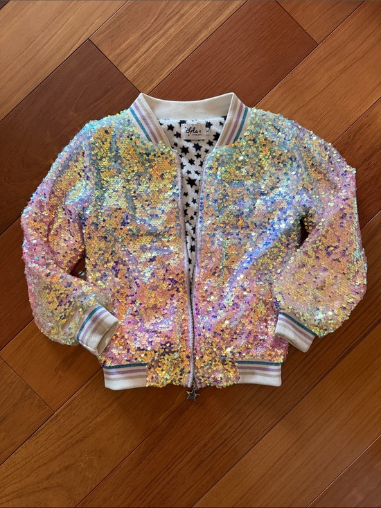 Lola + The Boys Other - Lola & the Boys Iridescent Sequin Bomber Jacket - Ombre